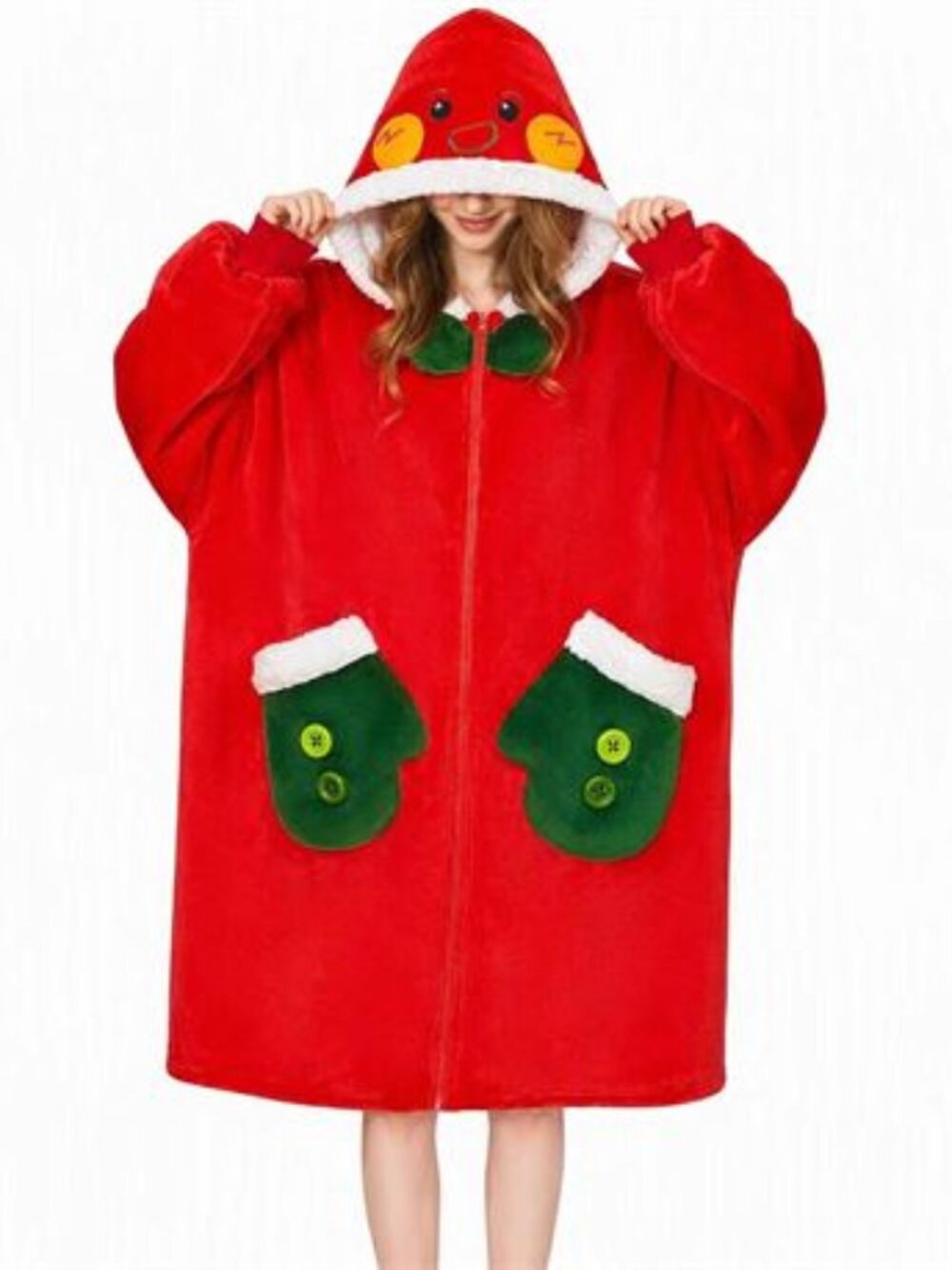 BNWT OLAOLA's Wearable Blanket Hoodie Red One Size Fits Most